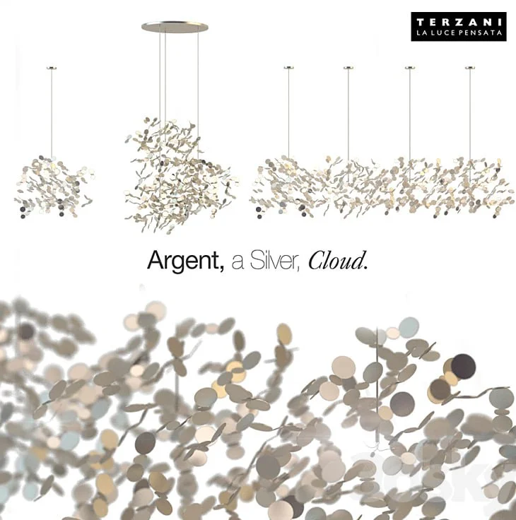 Chandelier Argent a Silver Cloud N90S N91S N92S